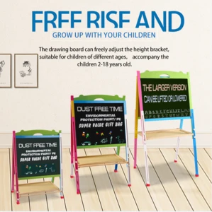 Folding Adjustable Double-sided Multifunctional Drawing Board Children Toy Wooden Drawing Board