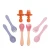 Import Food Grade Unique Design Short Handle Baby First Stage Self Feeding Spoon  Silicone  Baby Spoon with Fork Set from China