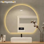 Frameless LED Lighted Customized Backlit Smart Half Circle Bath Mirrors for Bathroom