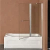 Frameless Pivot Tempered Glass Folding Door Shower Panel Shower Bath Tub Screen
