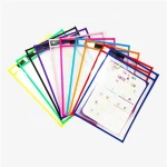 Free Sample PET/PVC Dry Erase Pocket 10*13 inch A4 Dry Erase Pocket Reusable Sheet Protectors office organizer Ticket Holders