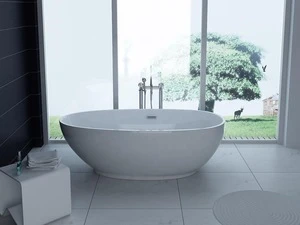 Free standing bathtub egg shape bath Acrylic simple spa tub