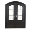 French exterior modern entry security screen door wrought iron  double glass doors entrance door