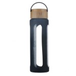 frosted glass water bottle  with silicone sleeve