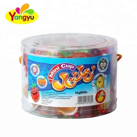fruit soft candy mini assorted fruity flavour Plastic jelly cup