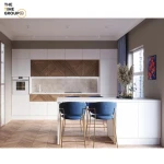 Full House Customized Modern Kitchen Cabinet with Assembly Pack Solid Wood Kitchen Cupboard