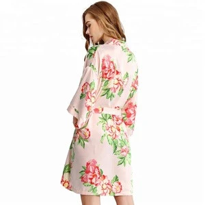 FUNG 3026 Floral Polyester Satin Robe Bridal Other Sleepwear