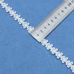 Garment accessories factory wholesale water-soluble 100% polyester embroidery white lace wedding dress trimming