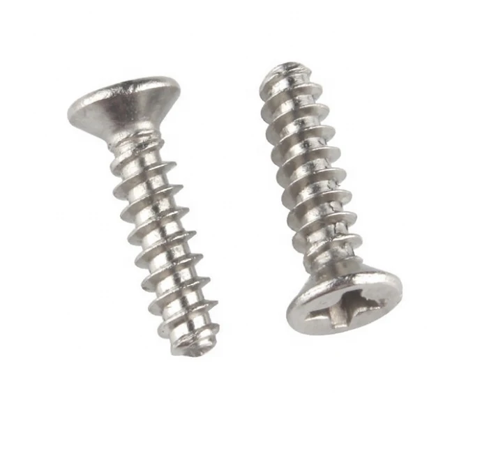 GB846F Stainless Steel Countersunk Cross Phillips Flat End Tail Self Tapping Screw