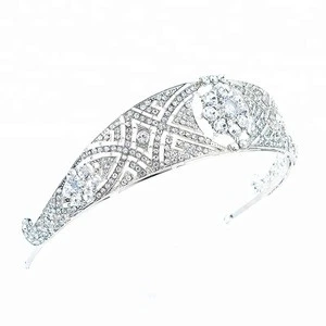 Genya queen crown hair accessories beautiful crystal diamond crown headband wedding bridal tiaras