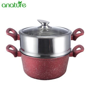 Germany Aluminum Casserole Hot Pot with Stainless Steel Steamer