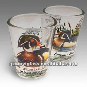 Gift shot glassware wood duck shot glass with custom logo