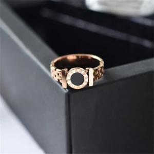 Gold Plated Rings 18k Jewellery Blank Inlay Highly Polished Zircon Hop Flag Stainless Steel Ring