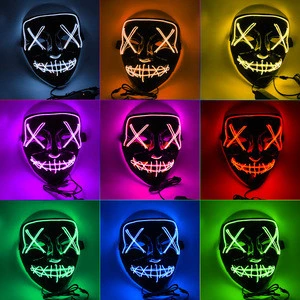 Halloween Mask LED Light Up Funny Masks The Purge Election Year Great Festival Cosplay Costume Supplies Party Mask Wholesale
