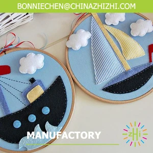 handmade sea boat embroidery wall art crafts