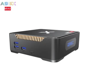 HDD Media Player A95X MAX S905 X2 4G 32G android tv box receiver tv box with led screen android box tv