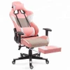 Headrest and Footrest Office Swivel Computer Task Desk Chair, Pink pc gaming chair rest chair