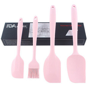 Heat Resistant Seamless Pink Spatula Scraper Kitchen Utensils for Cooking Baking Mixing Tools
