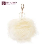 HEC Trade Assurance Wholesale Multicolor Fashion Women's Fur Pom Poms Keyring Balls For Bag