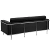 HERCULES Lesley Series Contemporary Black LeatherSoft Sofa with Encasing Frame