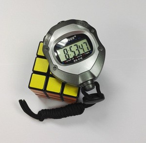 High accuracy 0.01 1/100 second minimum unit Silver digital stopwatch