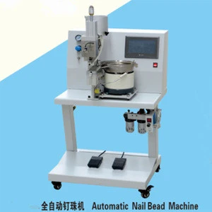 High efficiency automatic Multiple shapes pearl nail beads fixing machine /apparel textile machinery
