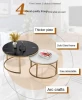 High Gloss Led Coffee Table Sintered Stone Black And White Side Tables Tempered Glass Japanese Style Lift Top