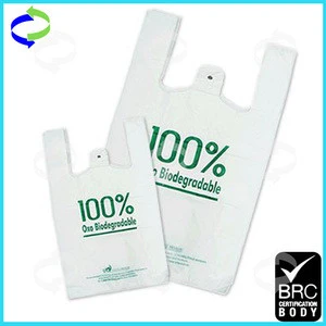 High Quality 100% Biodegradable Plastic Cheap T-shirt Printing Bag with Printing