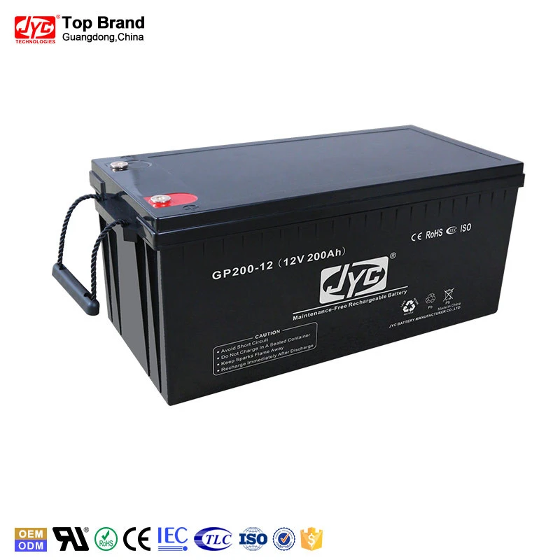 High Quality 12V Solar Battery 200 Ah Lead Acid Battery Black AGM &amp; Gel Telecom System
