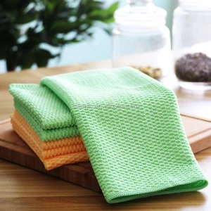 High Quality 30x30cm Microfiber Granular Dish Towel Wipes OEM Available Rice Pattern Household Kitchen Cleaning Cloth