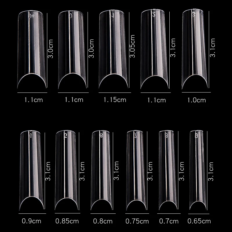 High Quality 550 PCS Professional Transparent Coffin False Nail Tips Full Cover Artificial Finger Nails