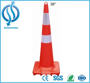 High Quality 900mm Height PVC Traffic Cone with Reflective Tapes for roadway safety