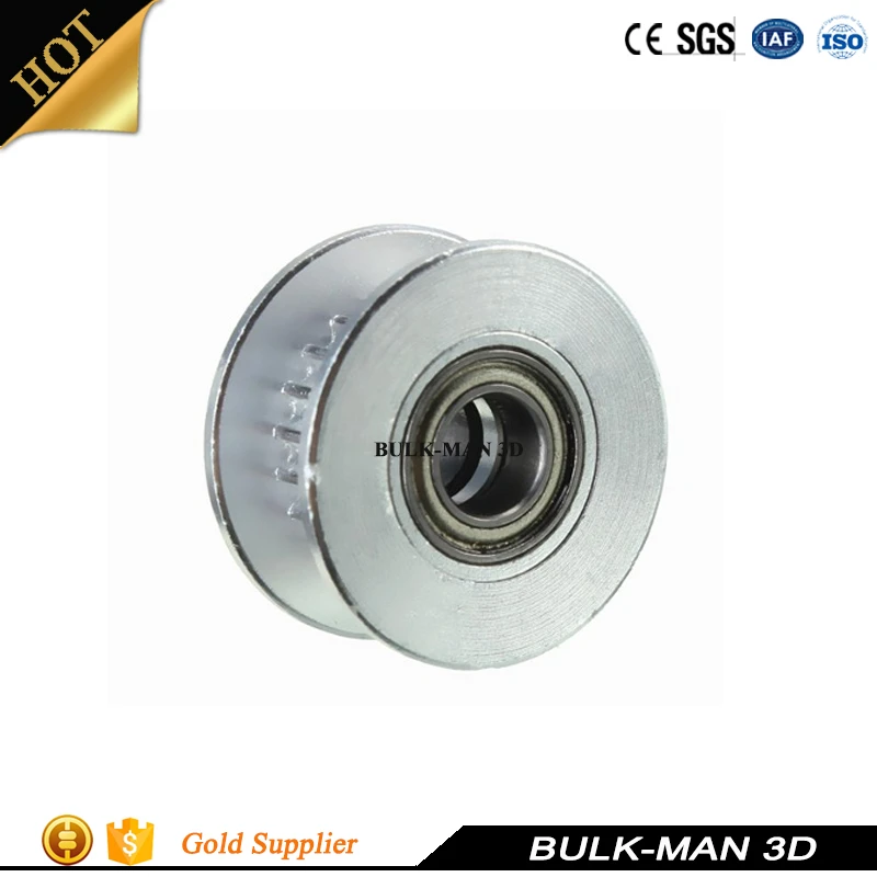 High Quality Aluminum 3mm/5mm Bore 20 Teeth Dual Bearing Idler Pulley for 3D Printer GT2 Belt