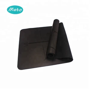 High quality anti slip waterproof black 5mm yoga mat pu tpe with carrying strap