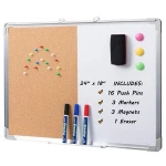 high quality combination 24*36inch magnetic whiteboard and cork board with aluminum frame hot in amazon