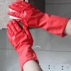 High quality cotton lined rubber household latex foods spray lined household gloves