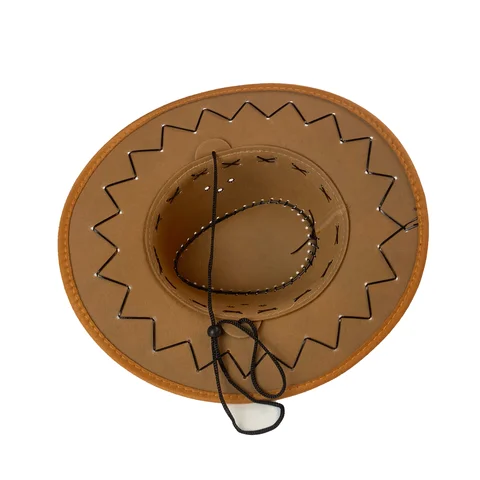 High quality Custom logo suede cowboy Outdoor hats Sun Protection hat wholesale brown cowboy hats