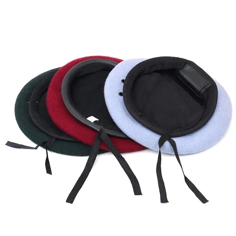 high quality fashion tactical outdoor adjustable size black red army green wool mens custom military army beret