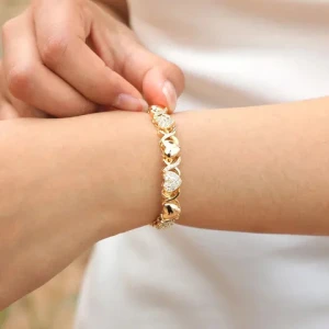 High quality gold womens zircon lover bracelet fashionable temperament accessories bangle Wholesale