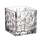 High quality hotel use cubic optical glass vase 80mm