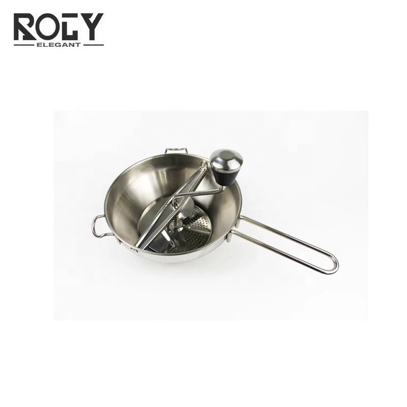 High quality kitchen accessories cheap durable easy clean stainless steel vegetable potato manual food mill with discs