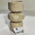 High Quality Modern Beige Marble Pen Holder Office Desk Top Home Decoration Luxury Natural Stone Ornament
