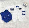 High Quality Navy Vest Baby Boy Romper Set