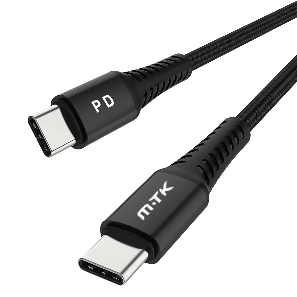High Quality nylon TPE Aluminium alloy 5A fast PD+type-C charger cable usb data wire