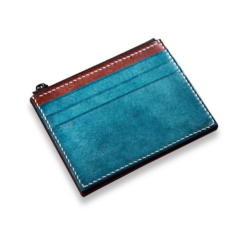 High Quality PU leather card holder  with Zipper Multicolor wallet