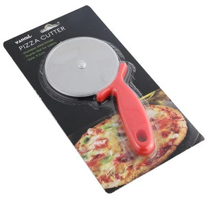 High Quality Steel Cutting Blade Pizza Slicer Cutter Handle With Dual Stainless Steel Blades For Home, Pizza Lovers, Red