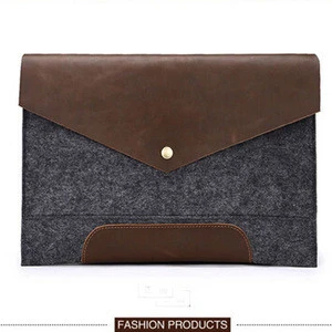 High quality very practica felt document bag with leather
