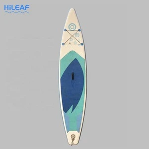 HILEAF Light Green/Blue Surfing Board Drop Stitch Inflatable Sup Paddle Board for racer