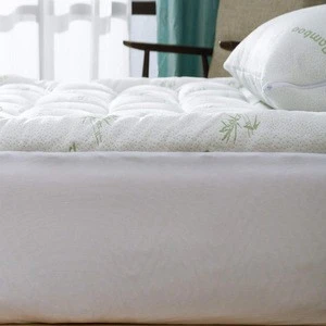 Home Collection Ultra Soft Bamboo Mattress Topper Double Bed Pillowtop Mattress Pad with Fitted Skirt