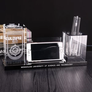 Home Decoration Use and Clear Crystal Pen Holder Can accommodate mobile phones